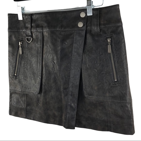 🆕 Free People Faux Leather Carson Utility Skirt - Picture 4 of 7
